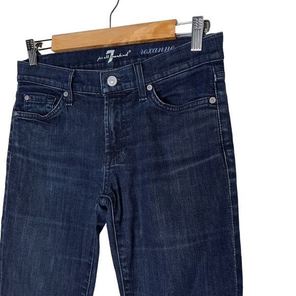 7 for all Mankind Roxanne Mid Rise Skinny Jeans Rinsed Indigo Wash Size 27 - Picture 4 of 7